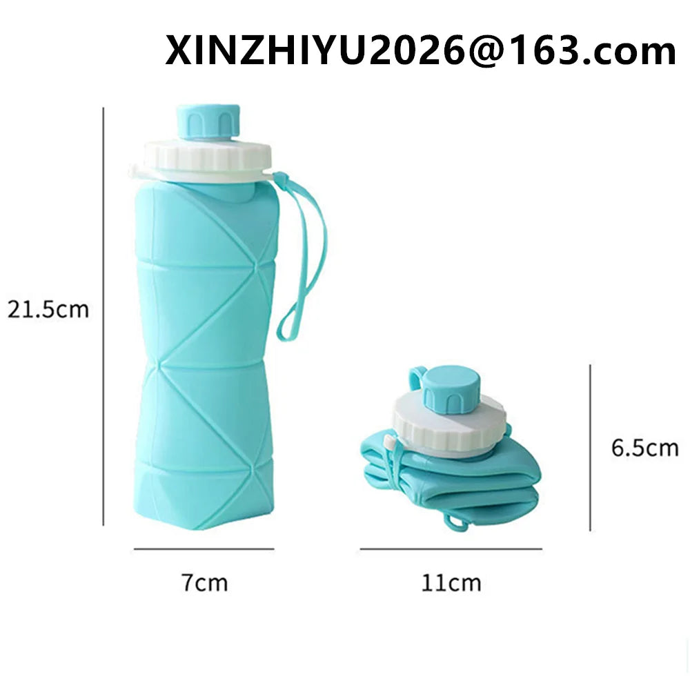 Outdoor Silicone Folding Water Bottle Portable Retractable Cup Travel Tools Collapsible Sport Bottles For Hiking Trekking Tours