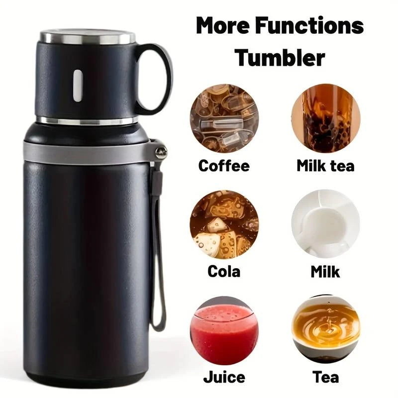 600ml Stainless Steel Coffee Cup Travel Thermal Mug Leak-Proof Thermos Bottle Tea Coffee Mug Office Business Style Thermos