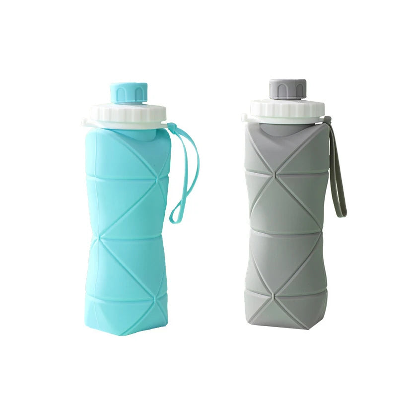 Outdoor Silicone Folding Water Bottle Portable Retractable Cup Travel Tools Collapsible Sport Bottles For Hiking Trekking Tours