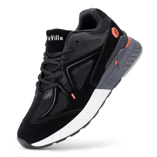 Fittington Walking Shoes For Men Extra Wide Man Shoes Large Size Non-slip Sport Sneakers For Flat Feet Heel Pain Relief
