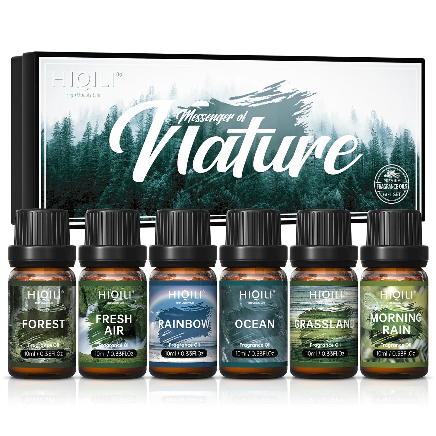 HIQILI Fragrance Oil Set, 6 PCS*10mL Pure Perfume Oil Set for Gift Aromatherapy Diffuser DIY Perfume Candle Soap Making