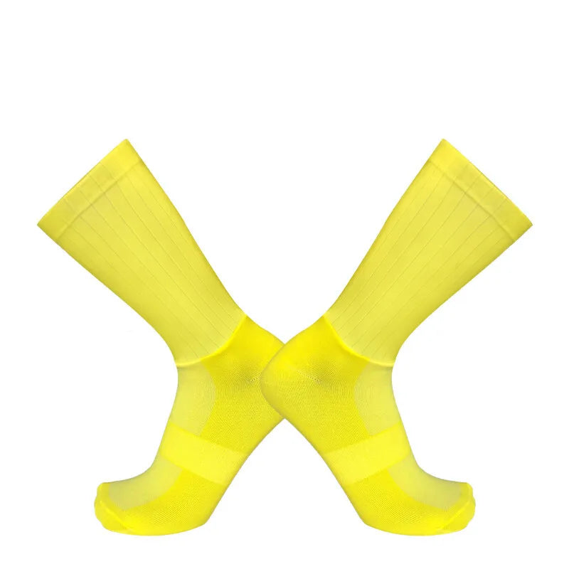 Socks Aero Anti Slip Silicone Summer Whiteline Cycling Socks Men Bicycle Sport Running Bike Socks Calcetines Ciclismo