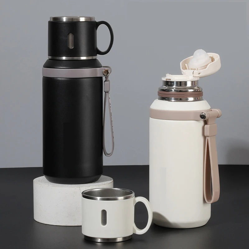 600ml Stainless Steel Coffee Cup Travel Thermal Mug Leak-Proof Thermos Bottle Tea Coffee Mug Office Business Style Thermos