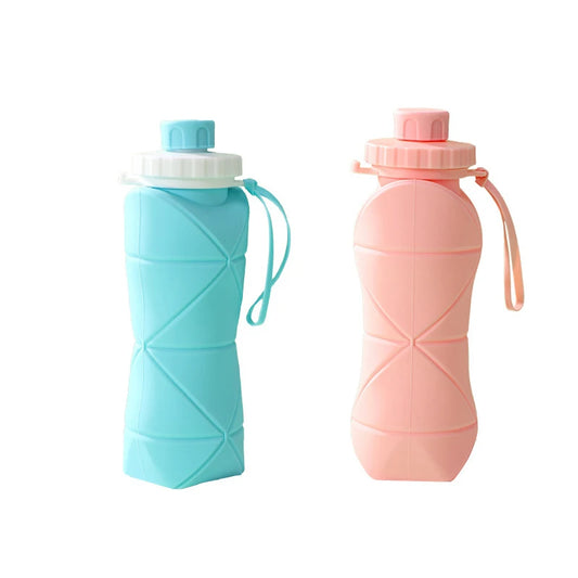Outdoor Silicone Folding Water Bottle Portable Retractable Cup Travel Tools Collapsible Sport Bottles For Hiking Trekking Tours