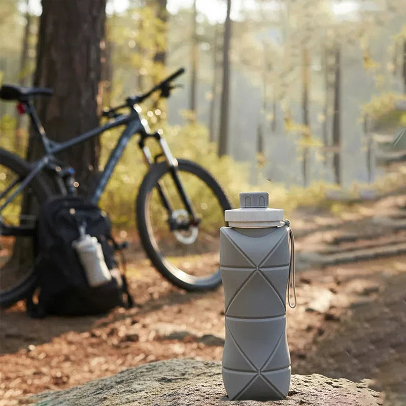 Outdoor Silicone Folding Water Bottle Portable Retractable Cup Travel Tools Collapsible Sport Bottles For Hiking Trekking Tours