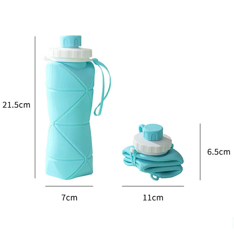 Outdoor Silicone Folding Water Bottle Portable Retractable Cup Travel Tools Collapsible Sport Bottles For Hiking Trekking Tours