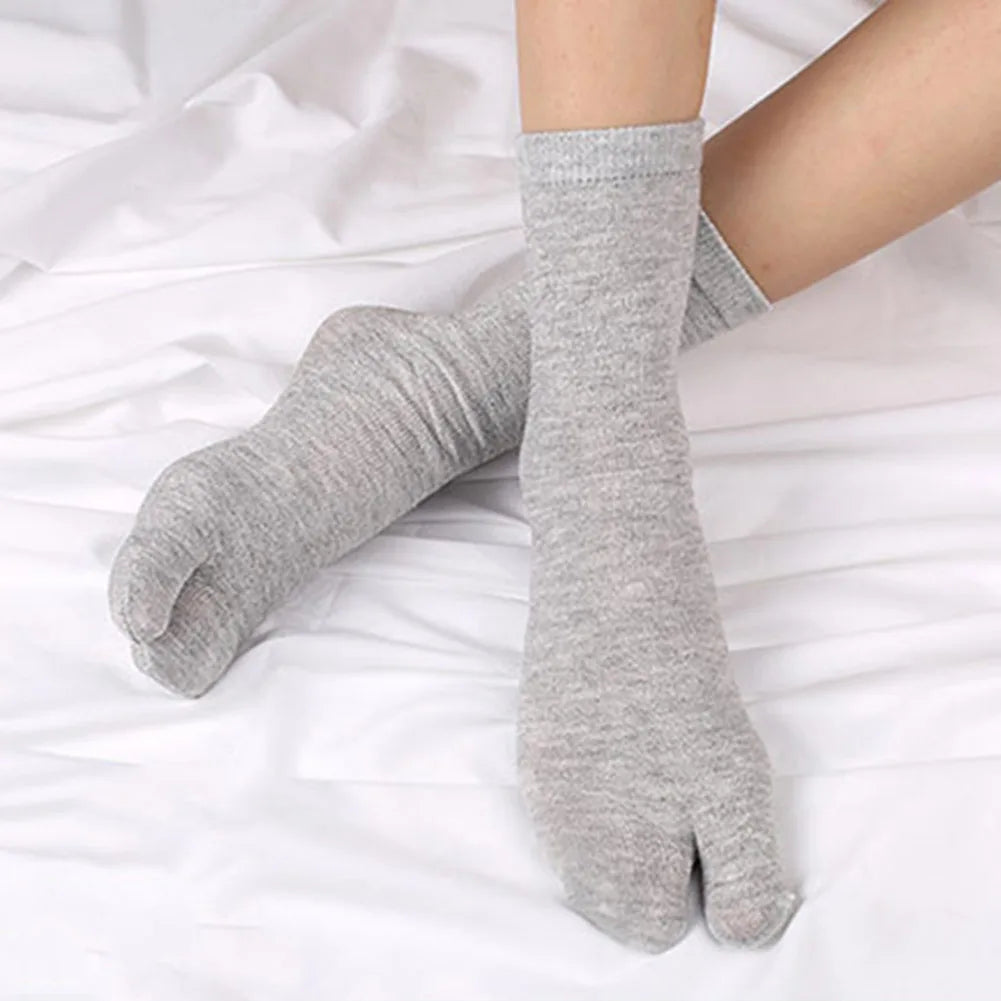 Fashion Japanese Style Tabi Toe Socks for Men Women Summer Fiber Two Finger Socks Kimono Flip Flop Sandal Split Tabi Toe Sock