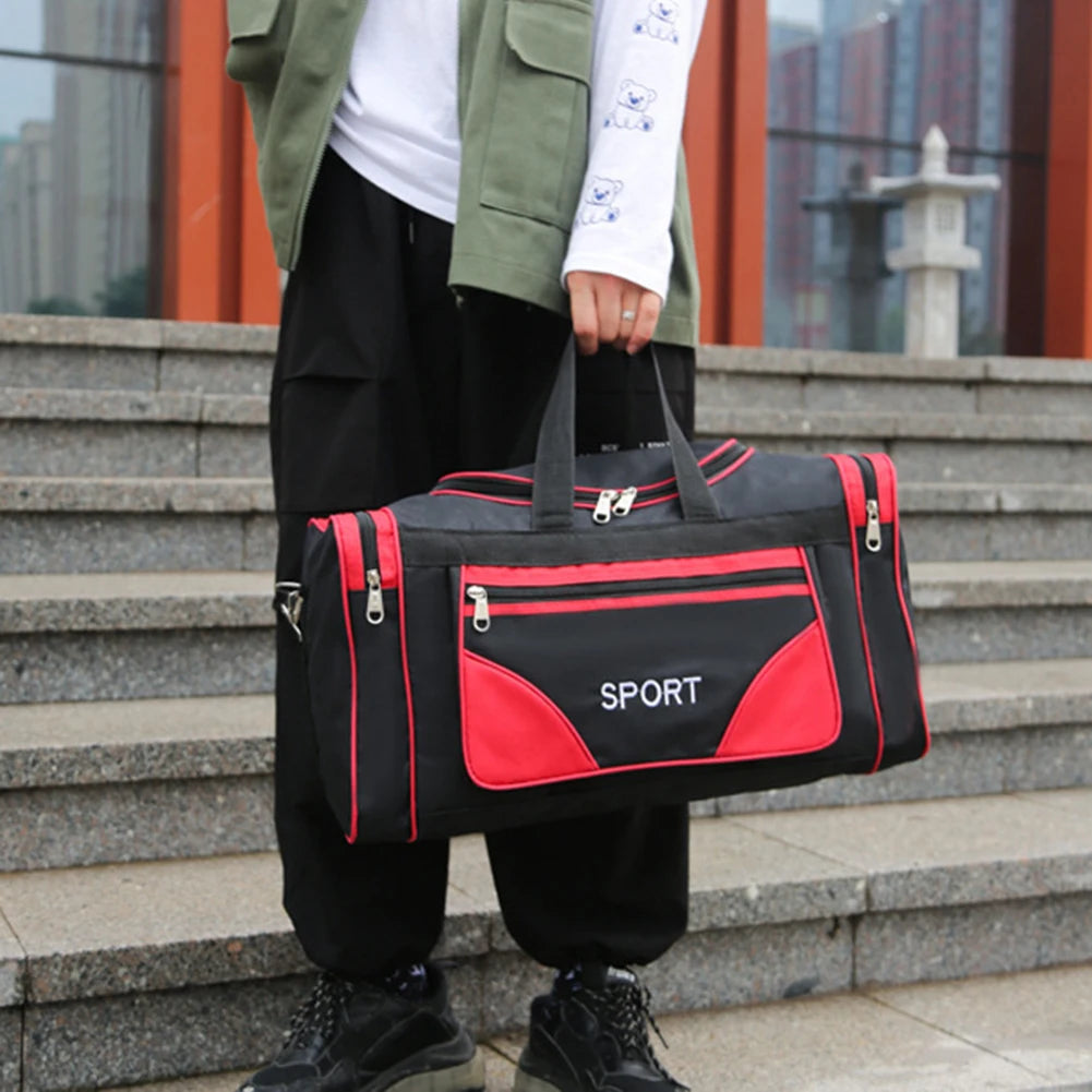 Oxford Fitness Bag Large Capacity Yoga Sports Backpack Wear-resistant Adjustable Shoulder Strap with Zipper for Outdoor Football