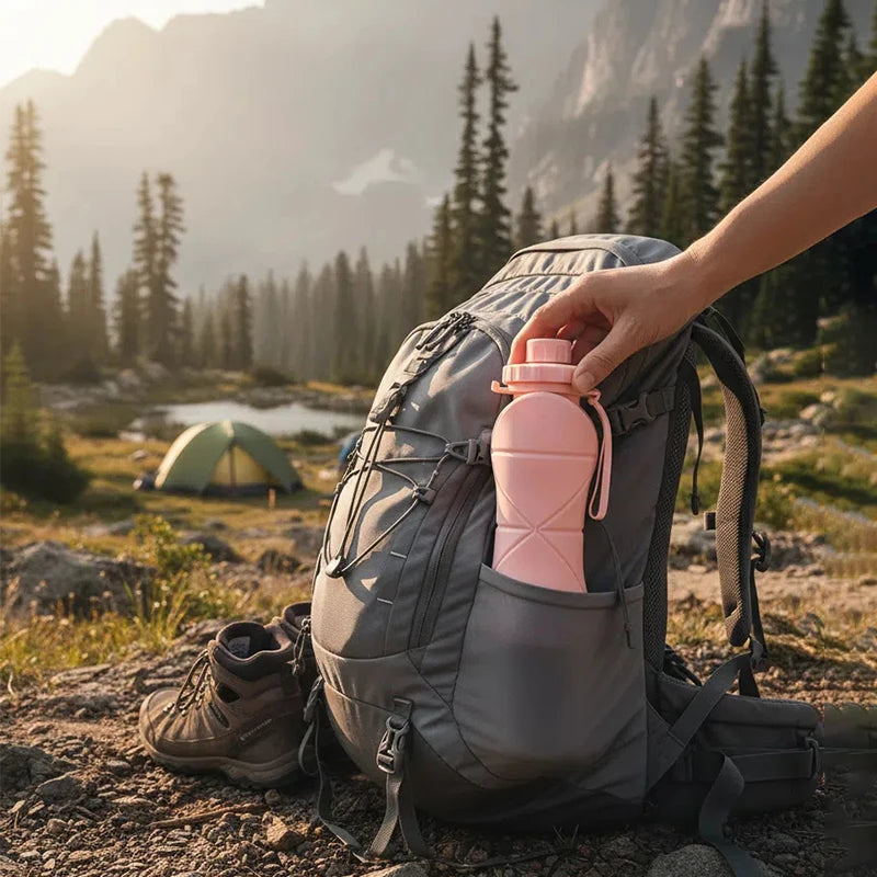 Outdoor Silicone Folding Water Bottle Portable Retractable Cup Travel Tools Collapsible Sport Bottles For Hiking Trekking Tours
