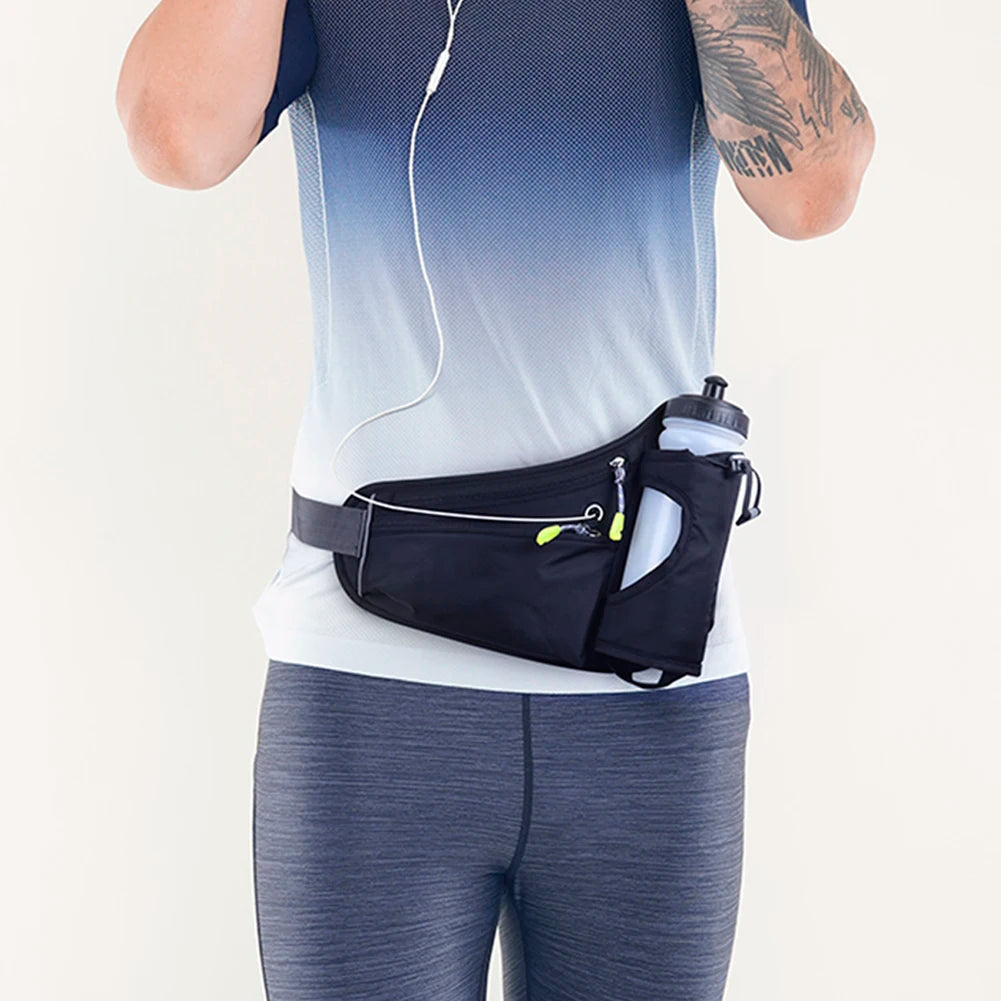 Running Waist Bags Water Bottle Holder Hydration Belt Bag Cell Phone Jogging Cycling Bag For Men Women Sports Fanny Pack Gym Run