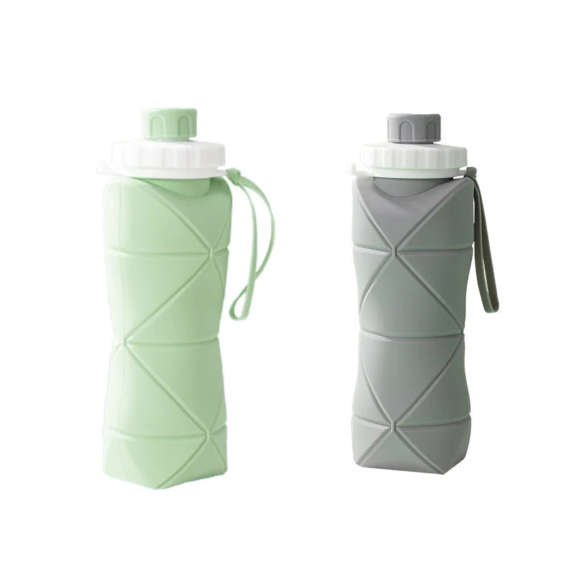 Outdoor Silicone Folding Water Bottle Portable Retractable Cup Travel Tools Collapsible Sport Bottles For Hiking Trekking Tours