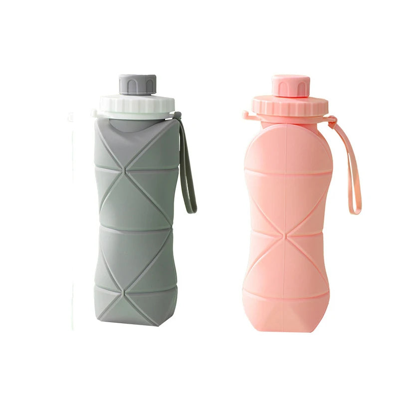 Outdoor Silicone Folding Water Bottle Portable Retractable Cup Travel Tools Collapsible Sport Bottles For Hiking Trekking Tours