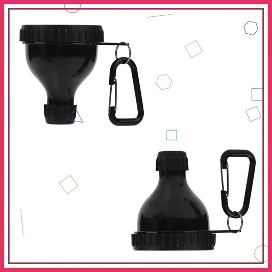 2 Pack Protein Powder Funnel Container for Water Bottles & Shakers, Leak-Proof Portable Supplement Dispenser (Black, 50ml)