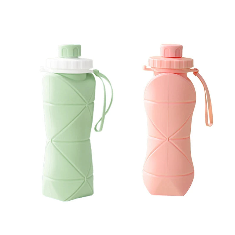 Outdoor Silicone Folding Water Bottle Portable Retractable Cup Travel Tools Collapsible Sport Bottles For Hiking Trekking Tours